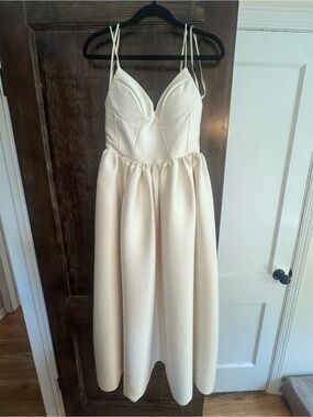 NICHOLAS Satin Corset Midi Dress